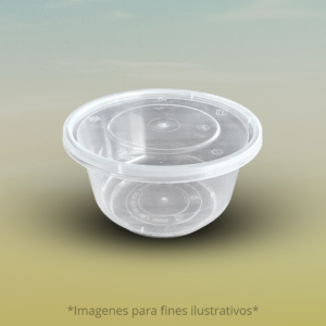Taza redonda transparente PP de 400ml con tapadera