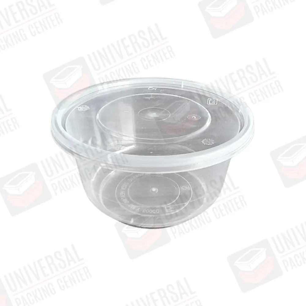 Taza redonda transparente PP de 400ml con tapadera
