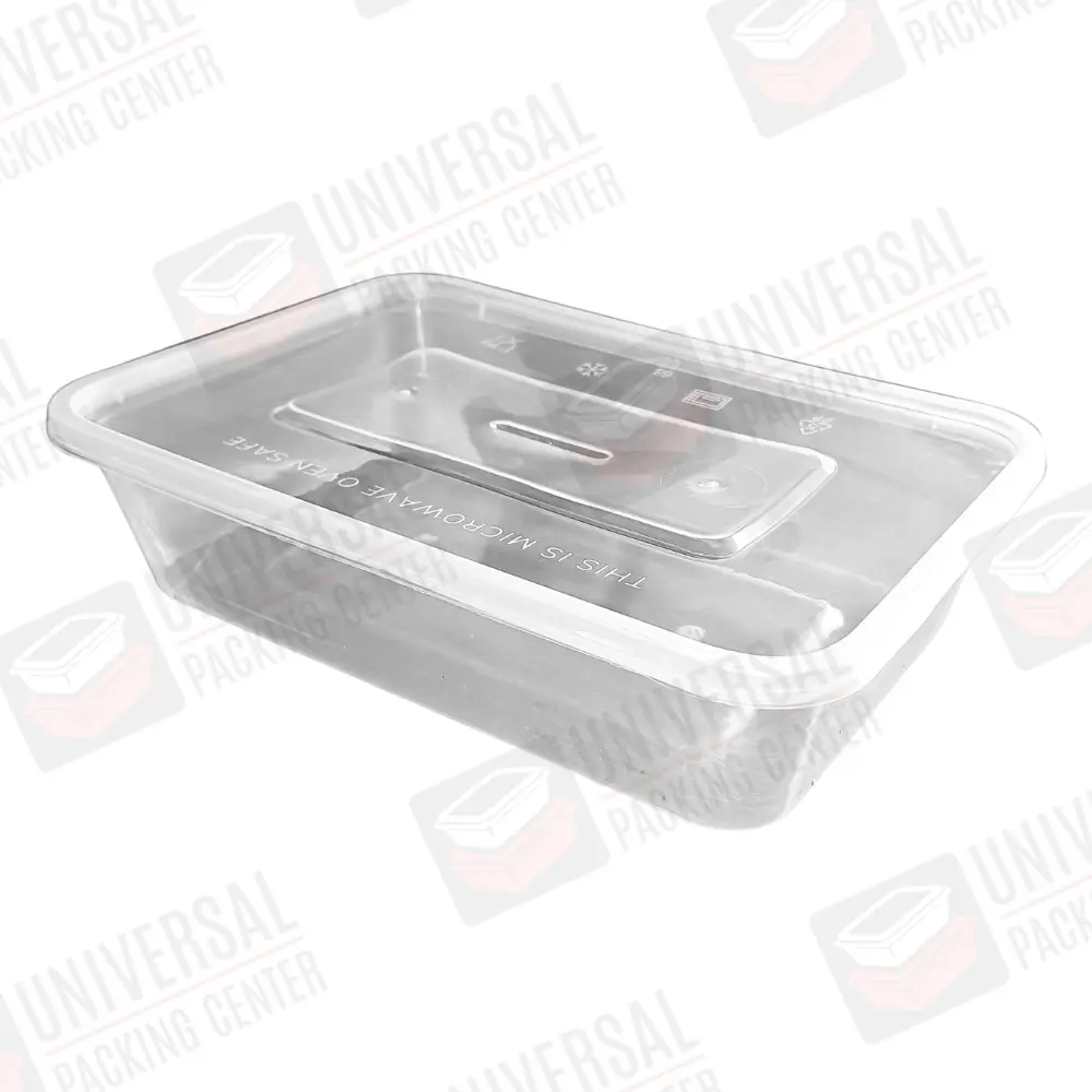 Envase rectangular transparente PP de 1000ml con tapadera